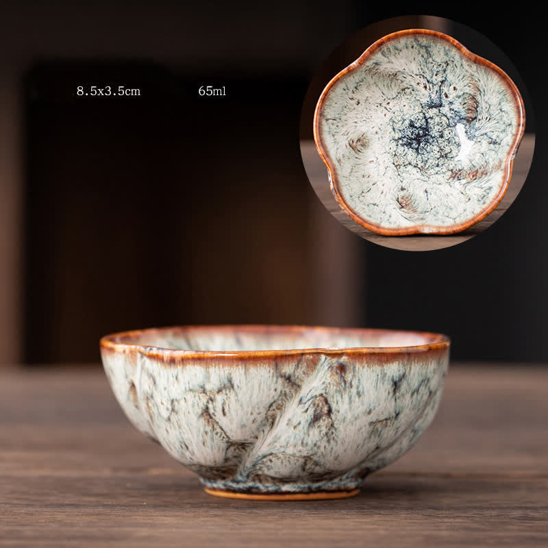 Buddha Stones桃の花模様 陶器 ティーカップ 花 ティーカップ
