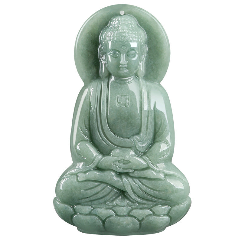 Buddha Stones阿弥陀仏 翡翠 お守り 慈悲の紐ネックレス - image 8