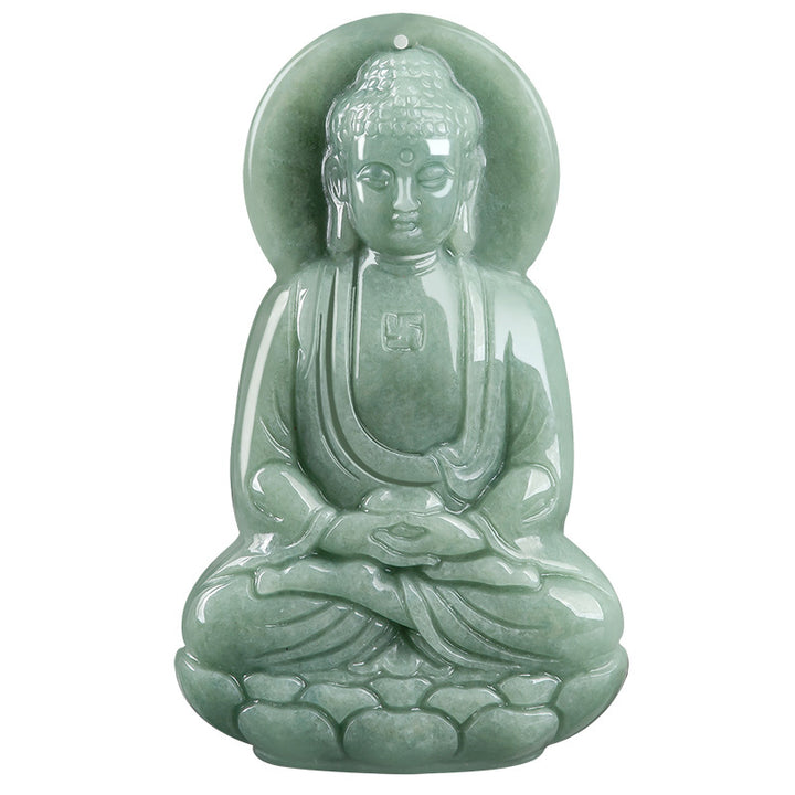 Buddha Stones阿弥陀仏 翡翠 お守り 慈悲の紐ネックレス - image 8