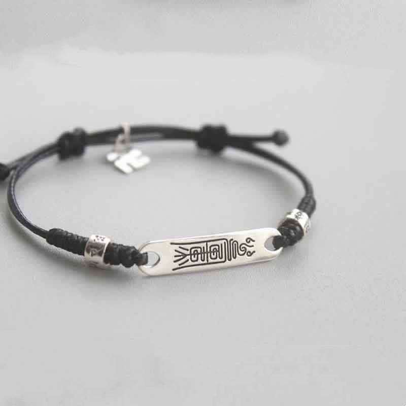 Buddha Stones925スターリングシルバー レッドストリング 幸運の力 編み込みブレスレット