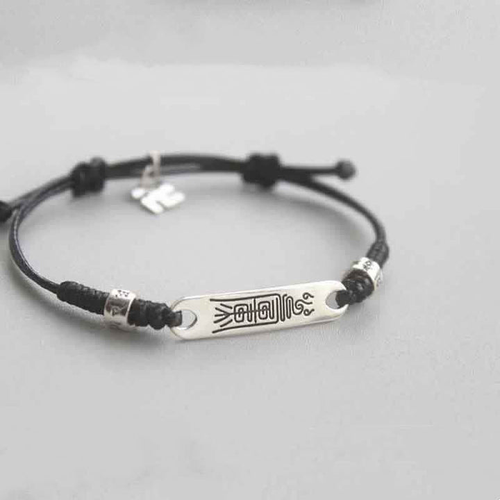 Buddha Stones925スターリングシルバー レッドストリング 幸運の力 編み込みブレスレット