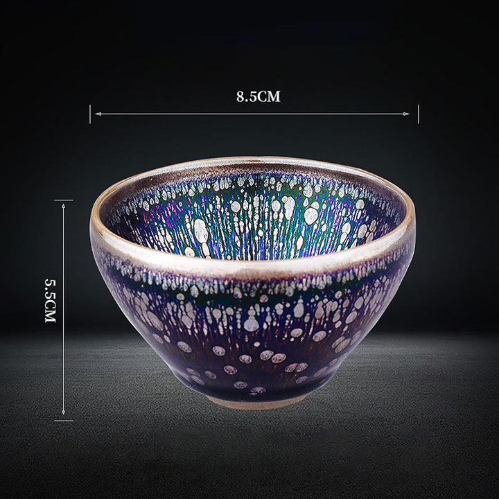 Buddha Stones手作り中国製Jianzhan紫釉陶器ティーカップ陶器天目カンフーティーカップ