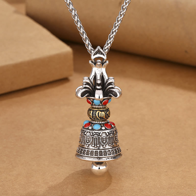 Buddha Stonesチベットオーム・マニ・パドメ・フムドルジェ金剛鐘強度ネックレスペンダント - image 2
