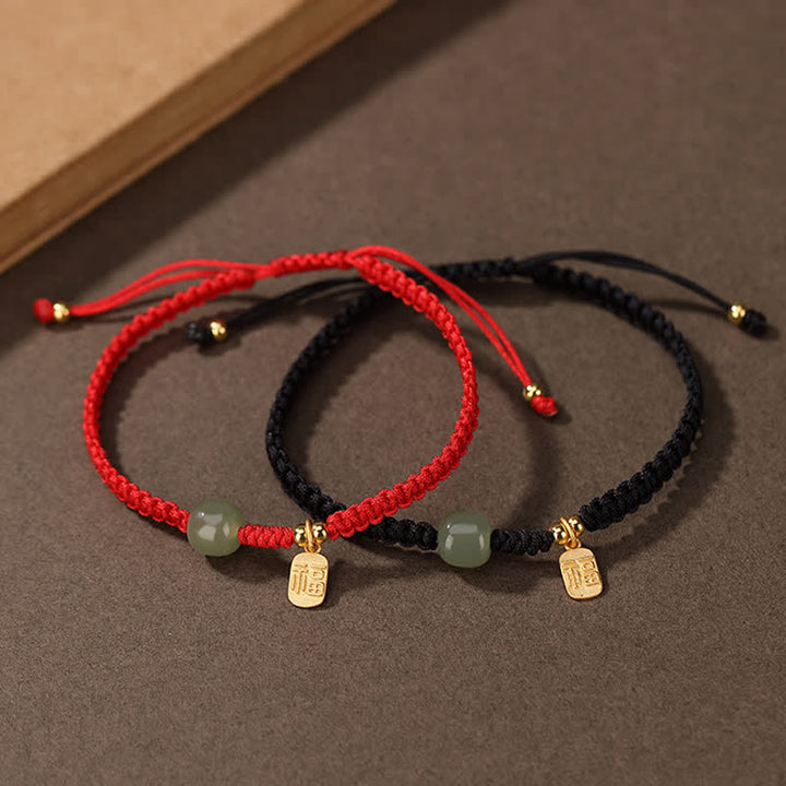 Buddha Stones925 スターリングシルバー 和田翡翠 祝福 富 赤い紐 ブレスレット