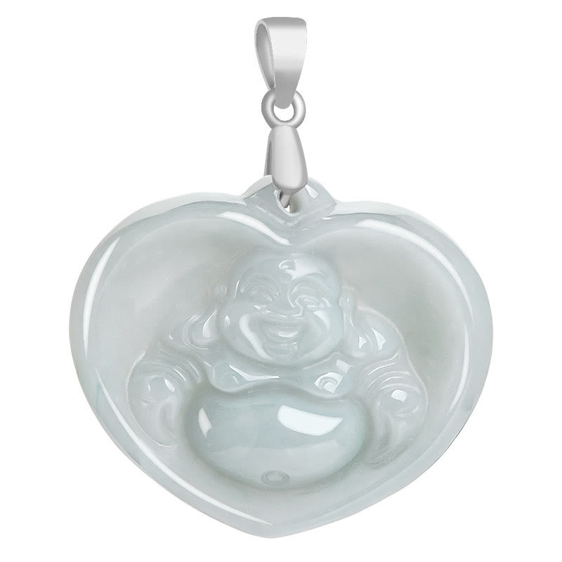 Buddha Stones925スターリングシルバー 笑う仏陀 白翡翠 幸運の祝福ネックレスペンダント - image 10