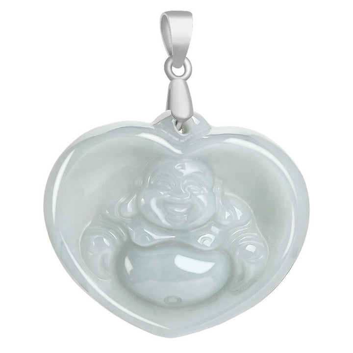 Buddha Stones925スターリングシルバー 笑う仏陀 白翡翠 幸運の祝福ネックレスペンダント - image 10