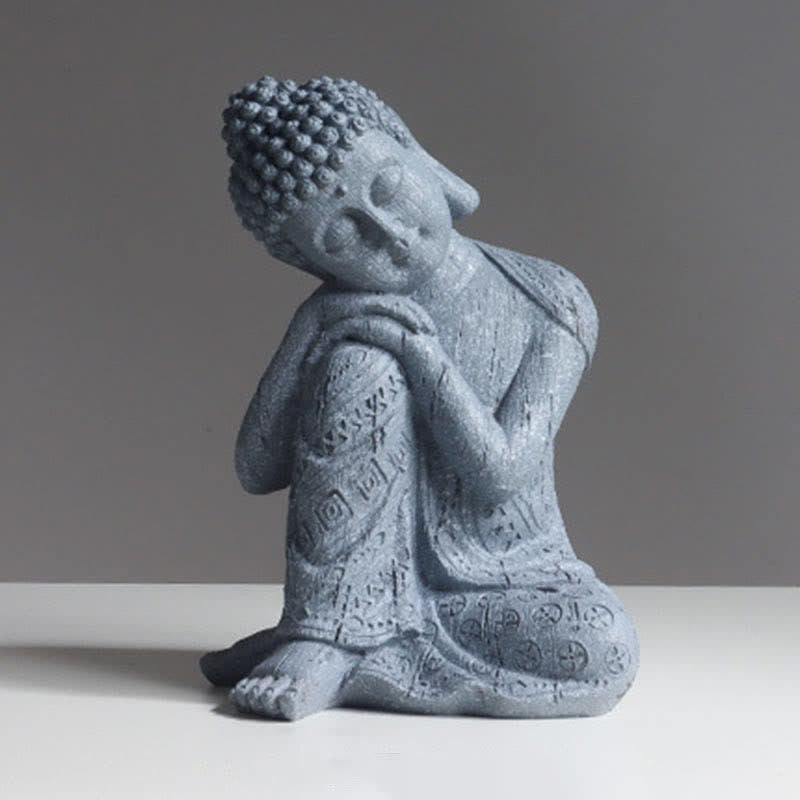 Buddha Stonesチベットの瞑想仏 静寂の樹脂像 装飾