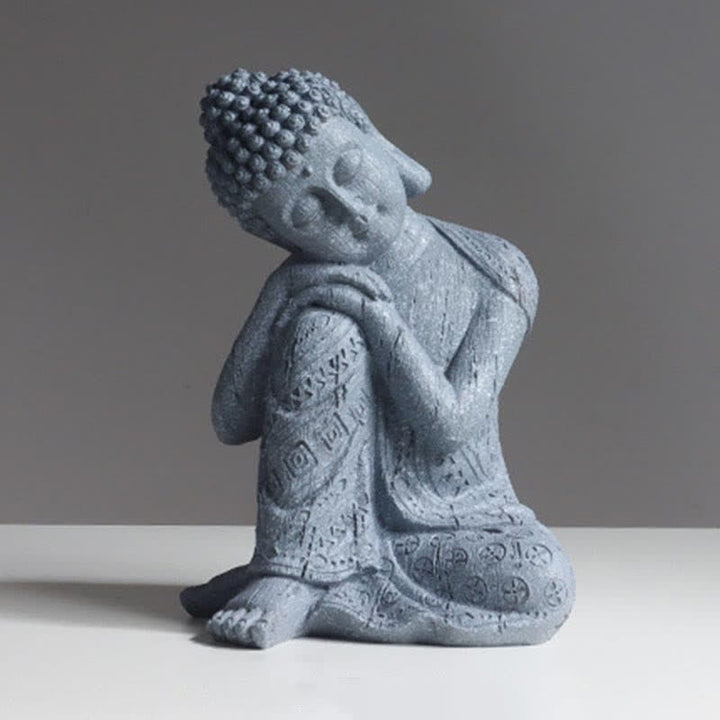 Buddha Stonesチベットの瞑想仏 静寂の樹脂像 装飾