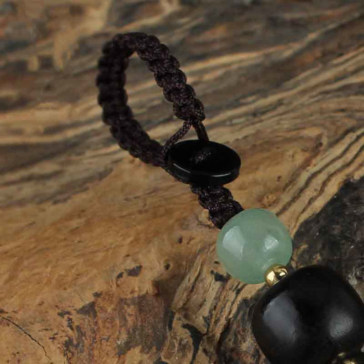 Buddha Stones翡翠 平和 バックル 豊穣 富のキーチェーン