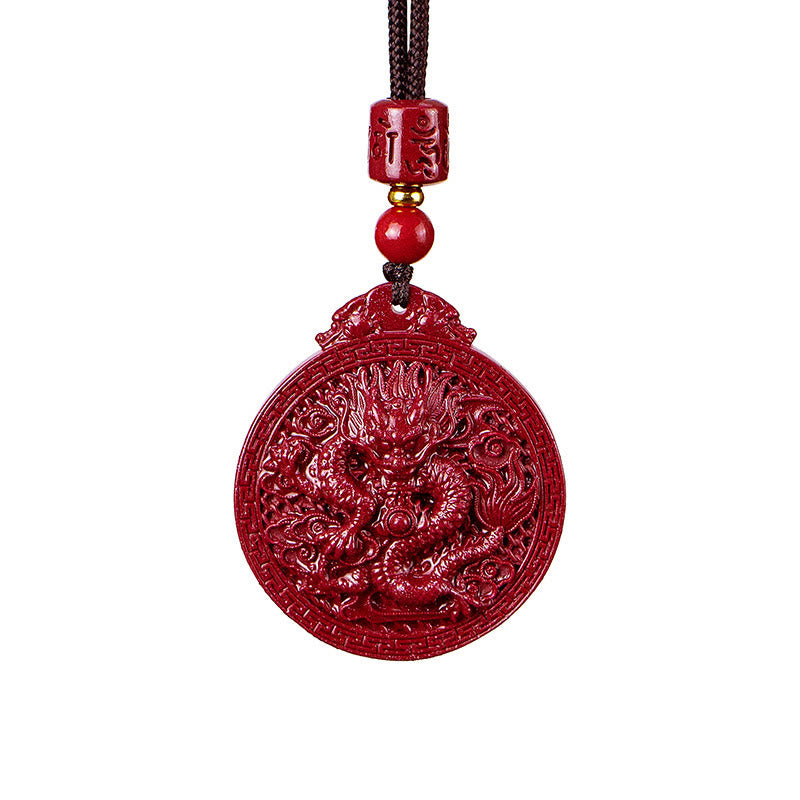 Buddha Stones龍年 天然辰砂 龍守護ネックレスペンダント