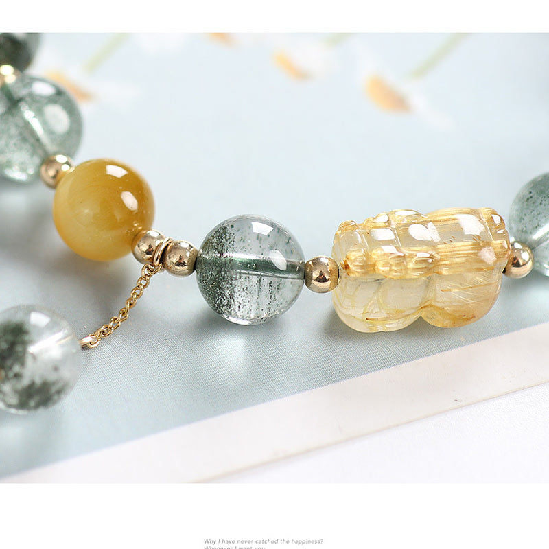 Buddha Stonesグリーンファントムシトリン 貔貅 自信ブレスレット