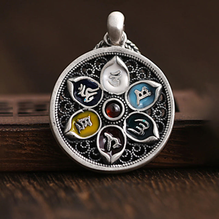 Buddha Stonesチベットオーム・マニ・パドメ・フム純度ネックレスペンダント - image 2