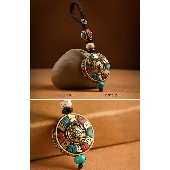 Buddha StonesチベットOm Mani Padme Humボディ シード ピース キーチェーン