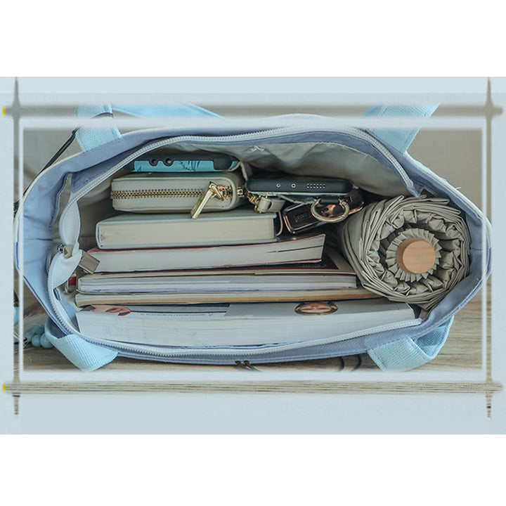 梨花 梅 桃の花 竹刺繍 キャンバス 大容量 ショルダーバッグ トートバッグ - image 13