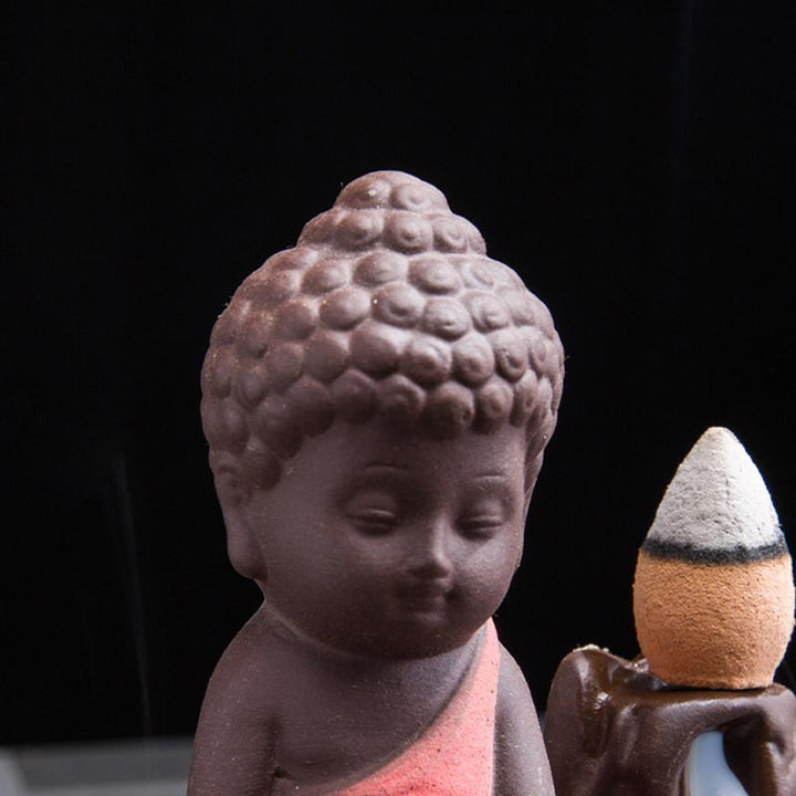 Buddha Stones逆流煙噴水 陶器製 祝福香炉 装飾