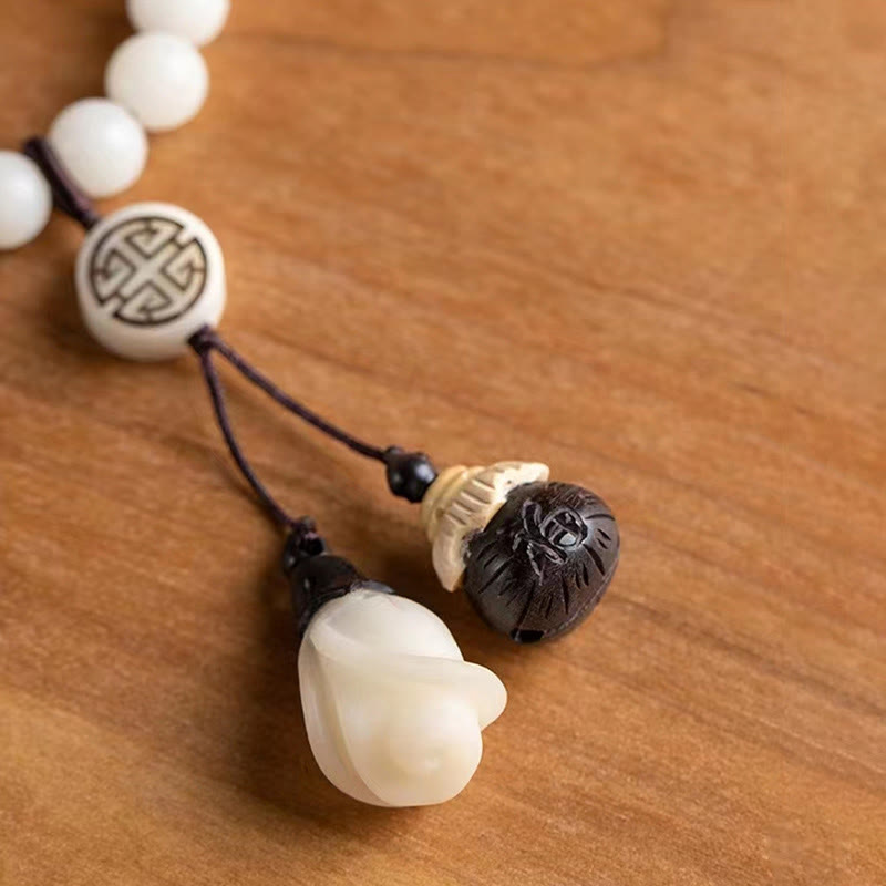 Buddha Stones天然グリーンサンダルウッド 菩提樹の癒しのブレスレット