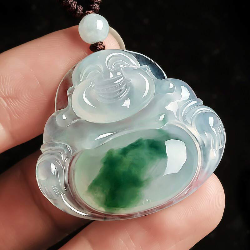 Buddha Stonesシアン翡翠 幸運のネックレスペンダント