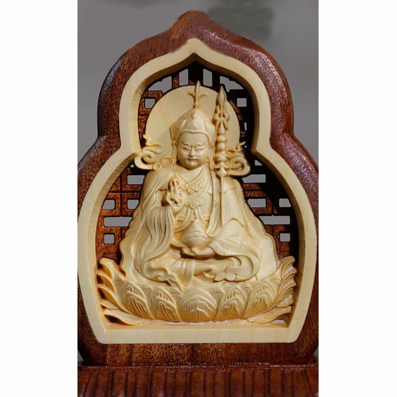 Buddha Stonesグル リンポチェ 仏陀 パドマサンバヴァン セレニティ 木彫り像 置物 装飾