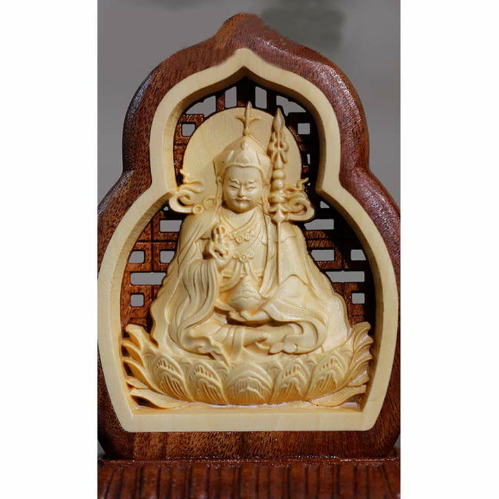 Buddha Stonesグル リンポチェ 仏陀 パドマサンバヴァン セレニティ 木彫り像 置物 装飾