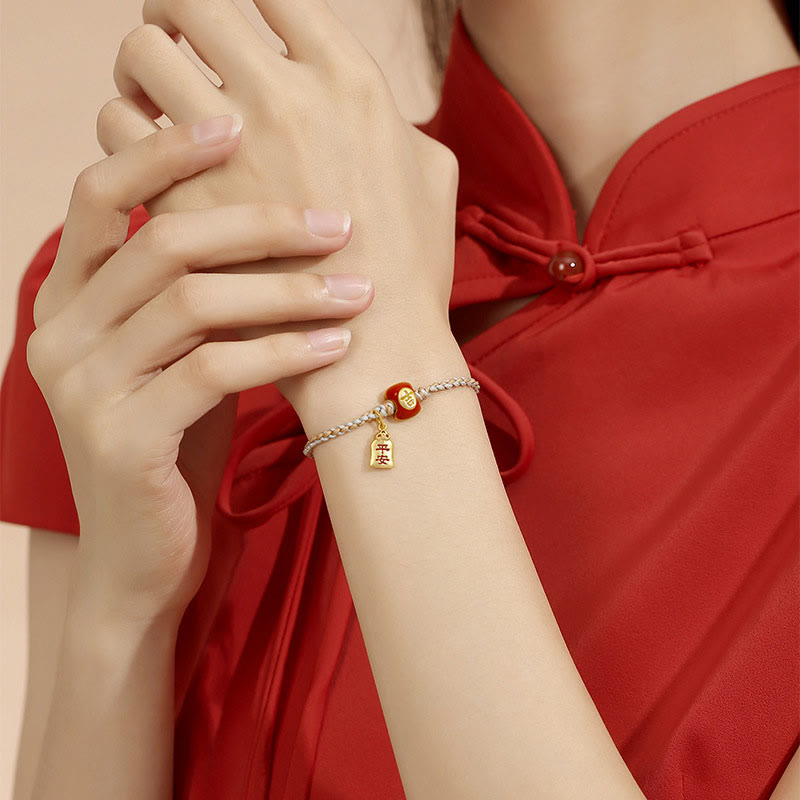 Buddha Stones925 スターリングシルバー ハンドメイド 縁起の良い漢字の祝福編み紐ブレスレット - image 3