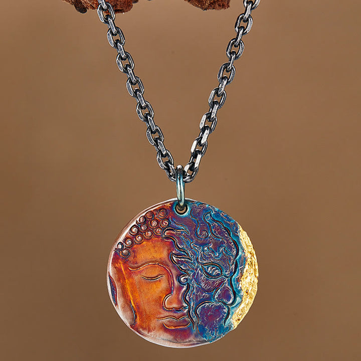 Buddha Stones999スターリングシルバー 24Kゴールド 半悪魔 半仏 慈悲のネックレスペンダント - image 3