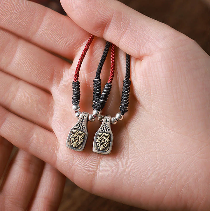 Buddha Stonesチベット 925 スターリングシルバー ザキラム 富の女神 守護 ロープネックレス ペンダント
