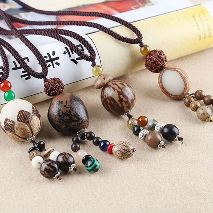 Buddha Stones菩提樹の種子蓮の知恵の調和のネックレスペンダント - image 15