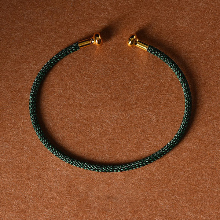 Buddha Stonesのシンプルなデザイン、手作りの幸運の編み紐カフブレスレット
