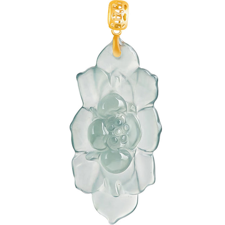 Buddha Stones18Kゴールド 天然翡翠 蓮模様 繁栄のネックレスペンダント - image 10