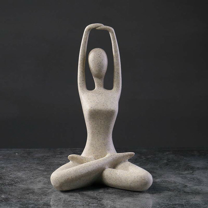 抽象的なヨガ瞑想エクササイズ樹脂スピリチュアルフィギュア彫刻デスク装飾