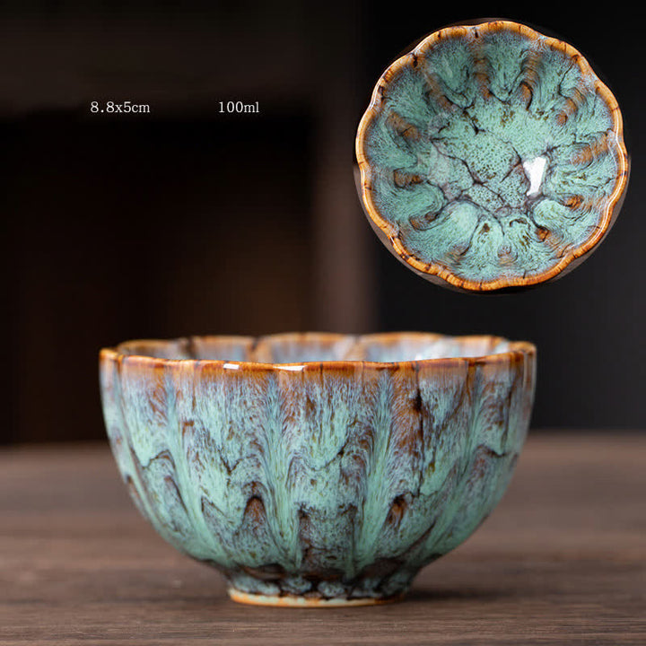 Buddha Stones桃の花模様 陶器 ティーカップ 花 ティーカップ