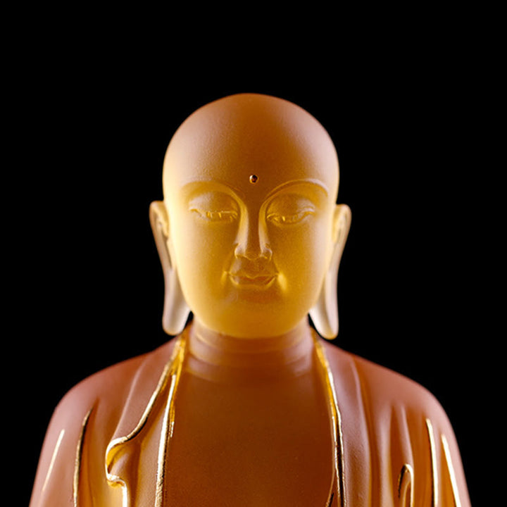 Buddha Stonesハンドメイド 地蔵菩薩像 琉璃クリスタルアートピース 静寂の像 室内装飾