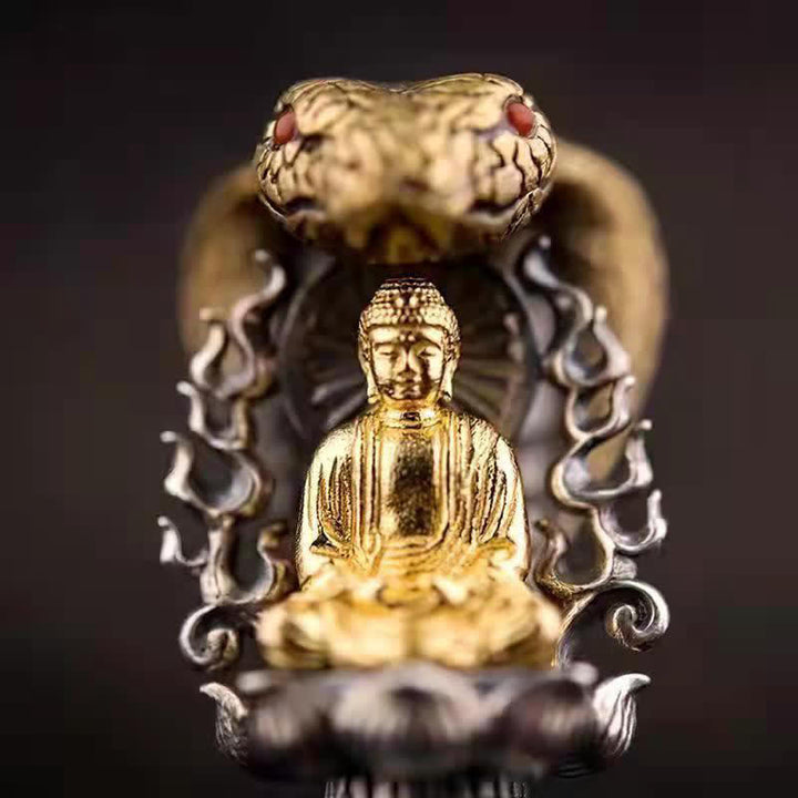 Buddha Stonesチベットオーム・マニ・パドメ・フム仏富回転ネックレス金剛ペンダント - image 3