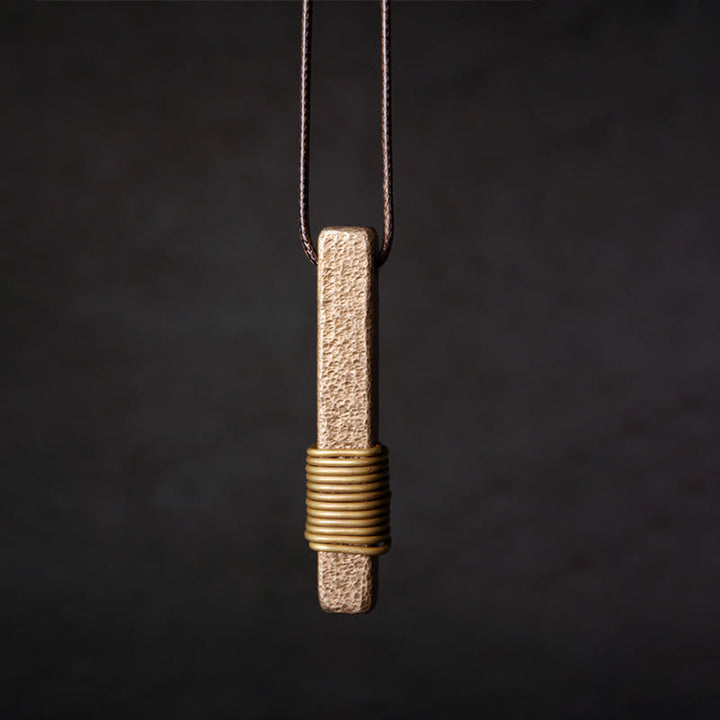Buddha Stonesヴィンテージテクスチャデザイン銅製富のネックレスペンダント