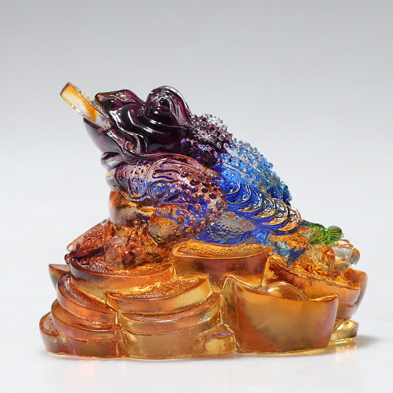 風水カエル手作りLiuliクリスタルアートピース富ホームオフィス装飾 - image 0