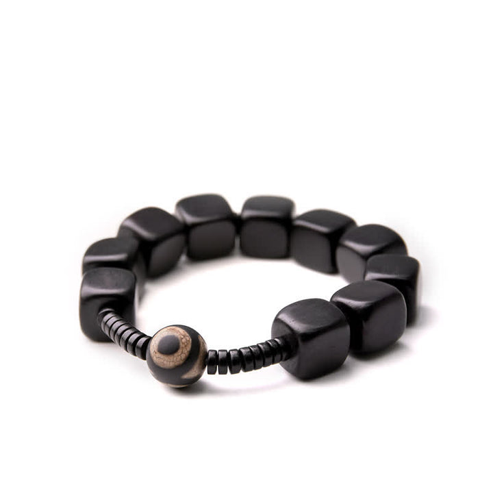Buddha Stonesチベット黒檀Dziビーズ強度ブレスレット