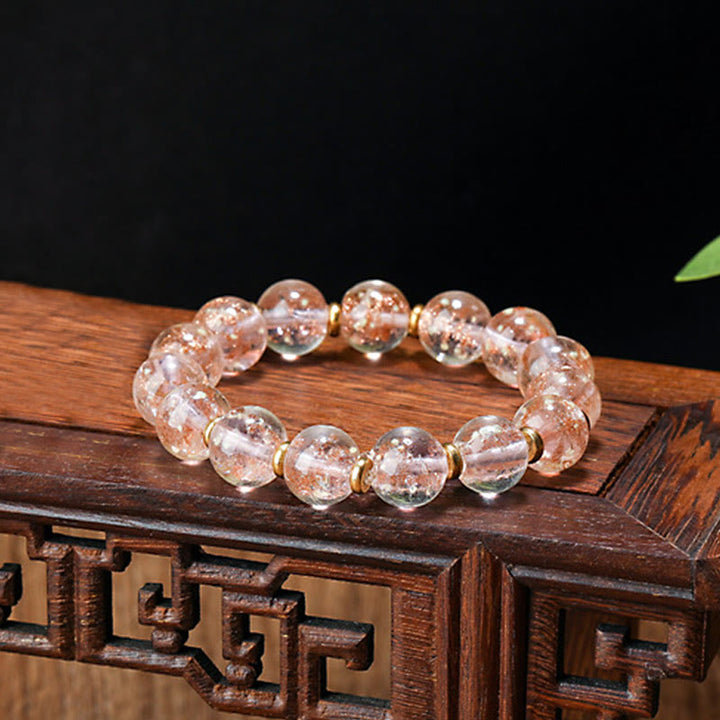 Buddha Stones金呑み獣ファミリーチャーム 光る蛍光Liuliガラスビーズ 成功ブレスレット