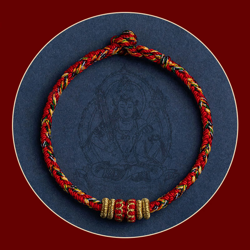 Buddha Stonesチベット 手作り十二支誕生仏幸運 強さ 編み紐 ブレスレット