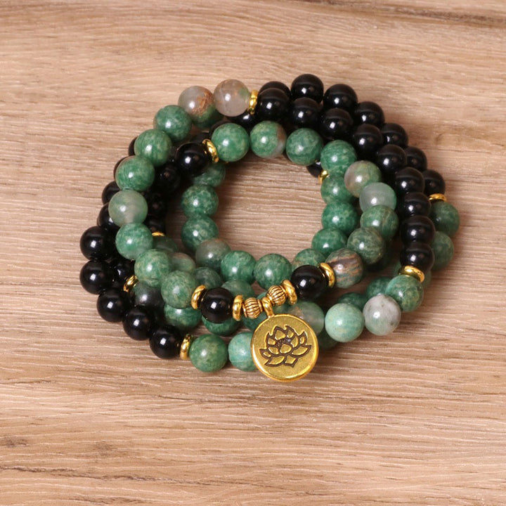 Buddha Stones108個入り 天然瑪瑙Malaヒーリングブレスレット