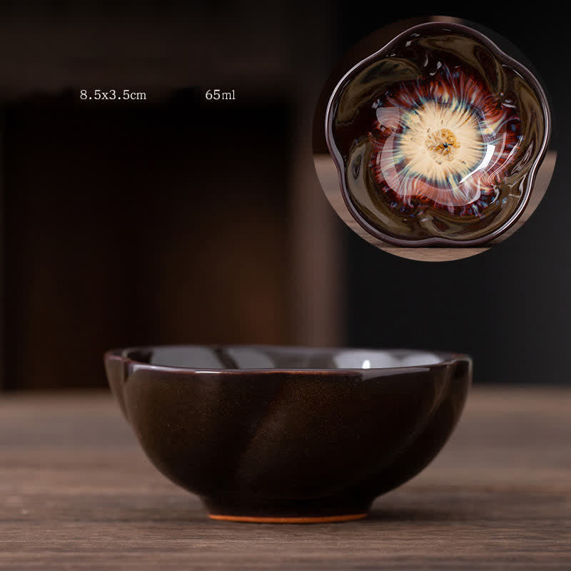 Buddha Stones桃の花模様 陶器 ティーカップ 花 ティーカップ