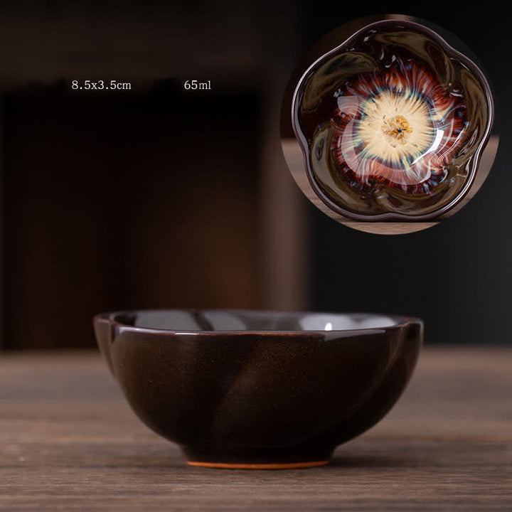 Buddha Stones桃の花模様 陶器 ティーカップ 花 ティーカップ