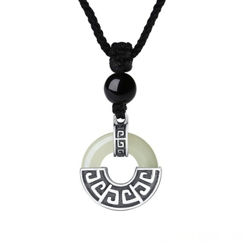 Buddha Stones925スターリングシルバー 天然和田翡翠 平和バックル 繁栄のネックレスペンダント
