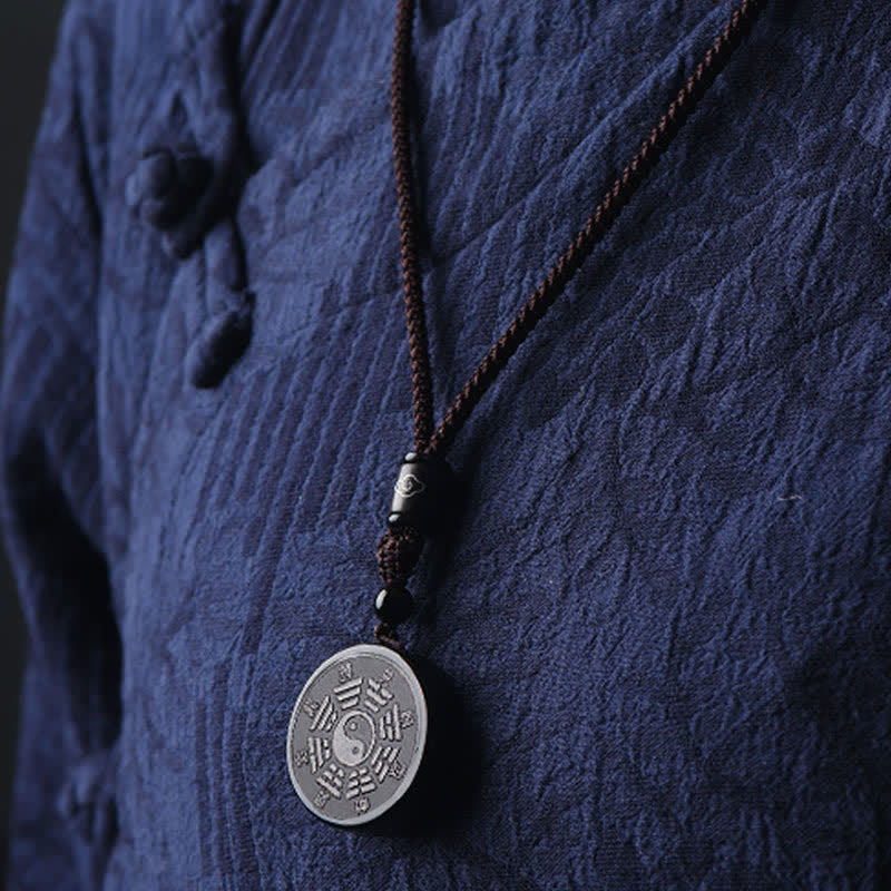 Buddha Stones黒曜石八卦陰陽力ネックレスペンダント - image 2
