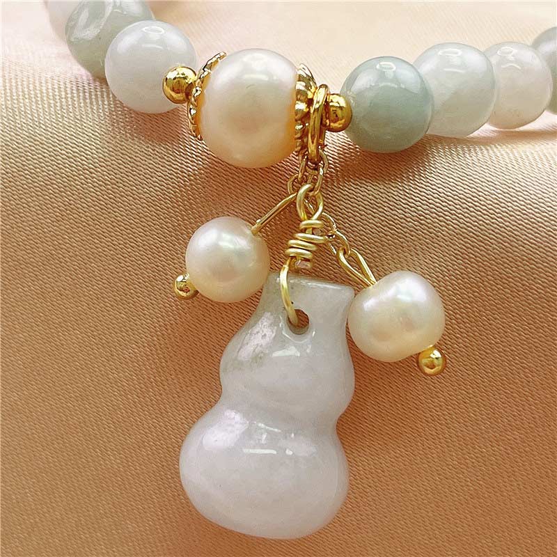 Buddha Stones翡翠ひょうたんの祝福と守護のお守りブレスレット