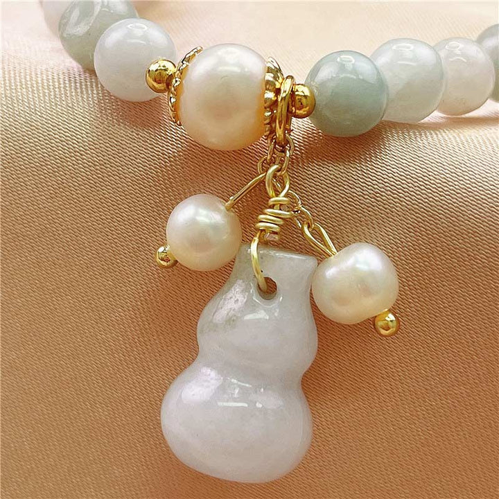 Buddha Stones翡翠ひょうたんの祝福と守護のお守りブレスレット