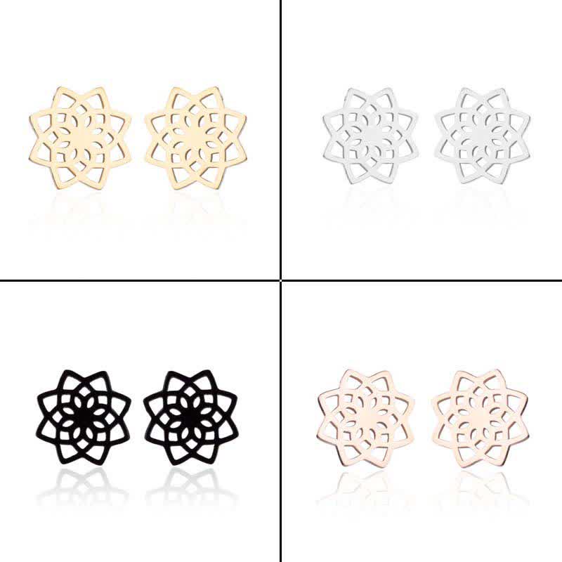 チベットの蓮の模様の新たな始まりのスタッドピアス