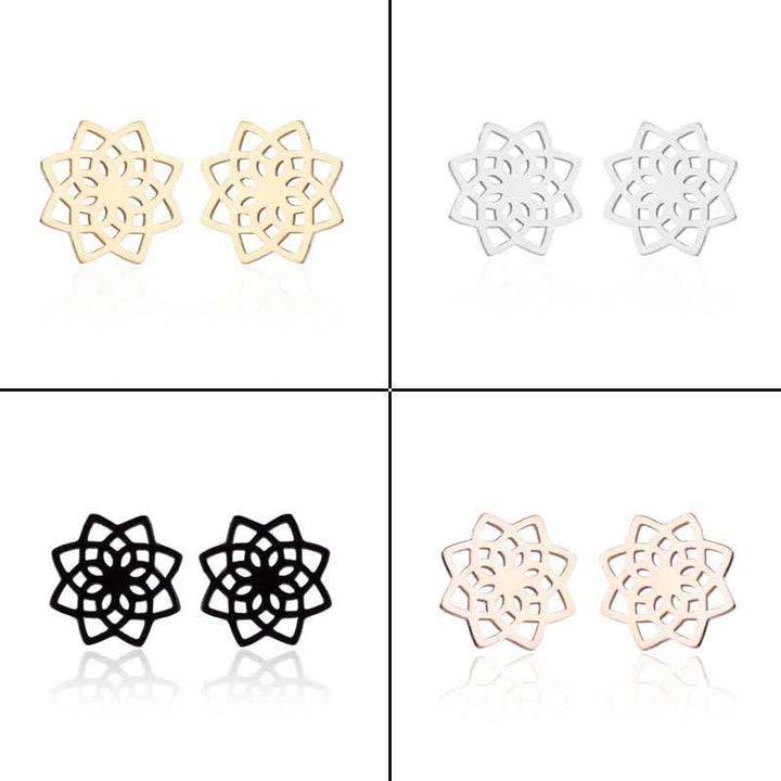 チベットの蓮の模様の新たな始まりのスタッドピアス