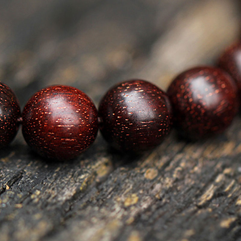Buddha Stones925 スターリングシルバー インド産小葉 レッドサンダルウッド アクアマリン ゴールドスター 中国結び 祝福ブレスレット