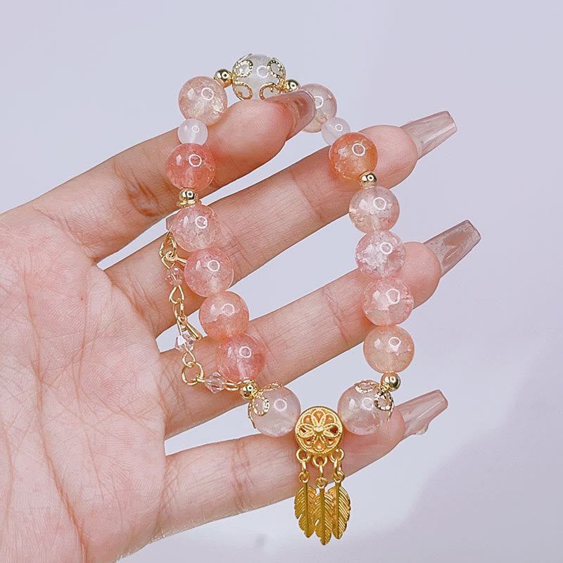 Buddha Stonesガラスビーズドリームキャッチャーお守りブレスレット
