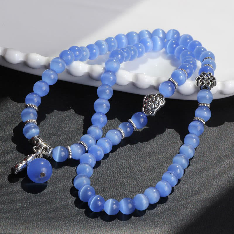 Buddha Stonesキャットアイ貔貅サポートトリプルラップブレスレット